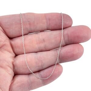 Vintage Sterling Silver 925 Cable Link Chain Necklace 16"